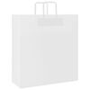 vidaXL Paper Bags 50 pcs with Handles White 45x17x48 cm