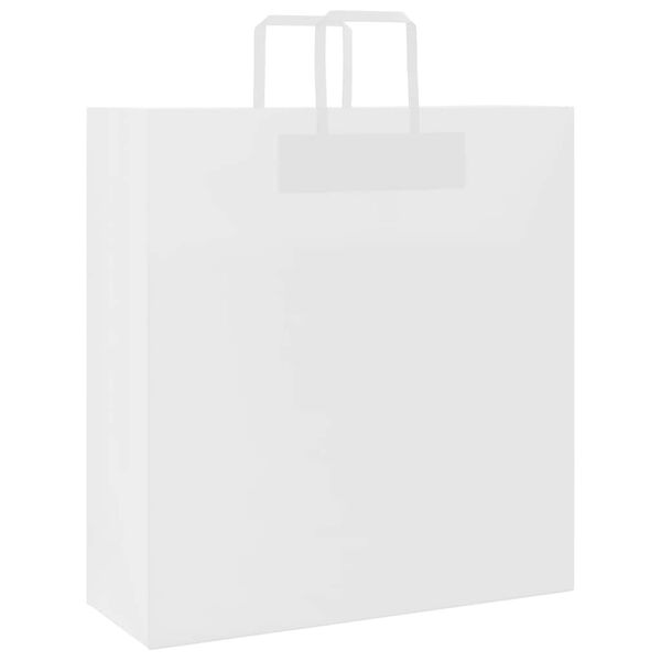 vidaXL Paper Bags 50 pcs with Handles White 45x17x48 cm