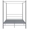 vidaXL Canopy Bed Frame without Mattress Grey Metal 160x200 cm