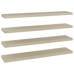 vidaXL Floating Wall Shelves 4 pcs Oak 120x23.5x3.8 cm MDF