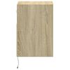 vidaXL Wall-mounted Bedside Cabinet with LED Lights Sonoma Oak