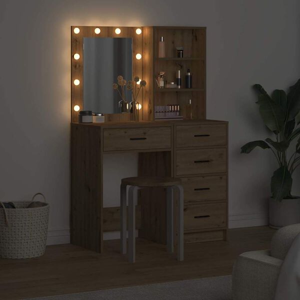 vidaXL Dressing Table 2 pcs Brown 50 x 41 x 135 cm Engineered wood