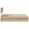 vidaXL Bed Frame with Headboard Sonoma 180 x 200 cm Solid Pine Wood