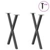 vidaXL Dining Table Legs X-Shaped 2 pcs Anthracite 57x(72-73) cm Steel