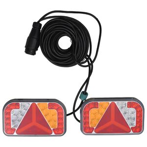 vidaXL Trailer Lights 2 pcs Red 24x5x14.5 cm 12V LED Bulb