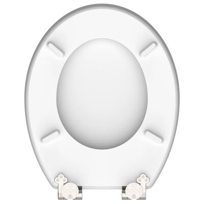 SCHÜTTE High Gloss Toilet Seat with Soft-Close GREY STEEL MDF