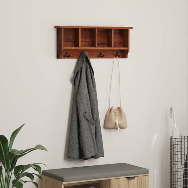 vidaXL Hanger Brown 70 x 11 x 27 cm Solid Mahogany Wood