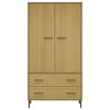 vidaXL Wardrobe with Metal Legs Brown 90x55x172.5 cm Solid Wood OSLO