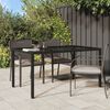 vidaXL Garden Table 150x90x75 cm Tempered Glass and Poly Rattan Black
