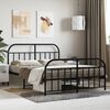 vidaXL Metal Bed Frame without Mattress with Footboard Black 140x190cm