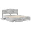 vidaXL Bed Frame Concrete Grey 180 x 200 cm Engineered Wood