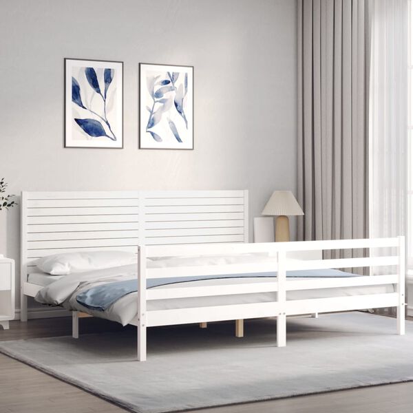 vidaXL Bed Frame without Mattress White 200x200 cm Solid Wood