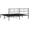 vidaXL Metal Bed Frame without Mattress with Headboard Black 180x200cm