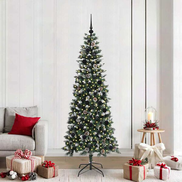 vidaXL Artificial Christmas Tree with 300 LEDs with Stand Green 210 cm
