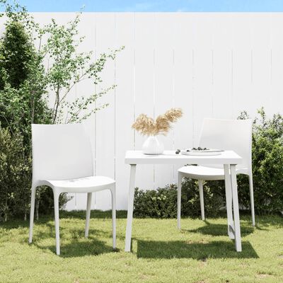 vidaXL Garden Chairs 2 pcs White 50x46x80 cm Polypropylene