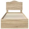 vidaXL Bed Frame with Headboard Sonoma Oak 75 x 190 cm Engineered Wood