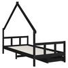 vidaXL Kids Bed Frame with Drawers Black 90x190 cm Solid Wood Pine