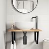 vidaXL Basin Shelf Wall Mounted Steel and Solid Wood Acacia
