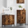 vidaXL Bathroom Furniture Set with Drawer with Shelf 2 pcs Smoked Oak