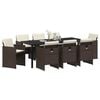 vidaXL Garden Dining Set 9 pcs Brown Poly Rattan