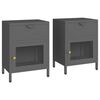 vidaXL Nightstands 2 pcs Anthracite 40x30x54,5 cm Steel and Glass