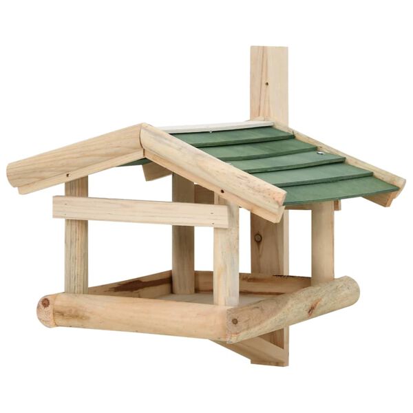 vidaXL Bird Feeder Solid Wood 35x29.5x21 cm