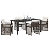 vidaXL Garden Dining Set 5 pcs Brown Poly Rattan