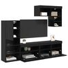 vidaXL TV Wall Units Wall-mounted 6 pcs Black Oak Engineered Wood