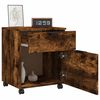 vidaXL Mobile File Cabinet with Wheels Smoked Oak 45x38x54 cm Engineered Wood