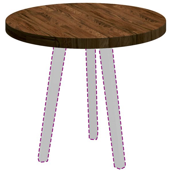 vidaXL Table Top Dark Brown &Oslash; 60 x 4 cm Solid Oak Wood