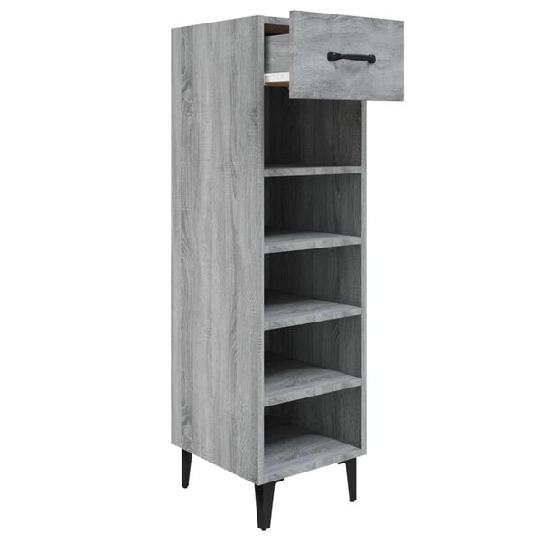 vidaXL Shoe Cabinet Grey Sonoma 30x35x105 cm Engineered Wood