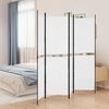 vidaXL 4-Panel Room Divider White 200x180 cm Fabric