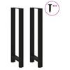 vidaXL Bar Table Legs Black 2 pcs 50x(110-111) cm Steel