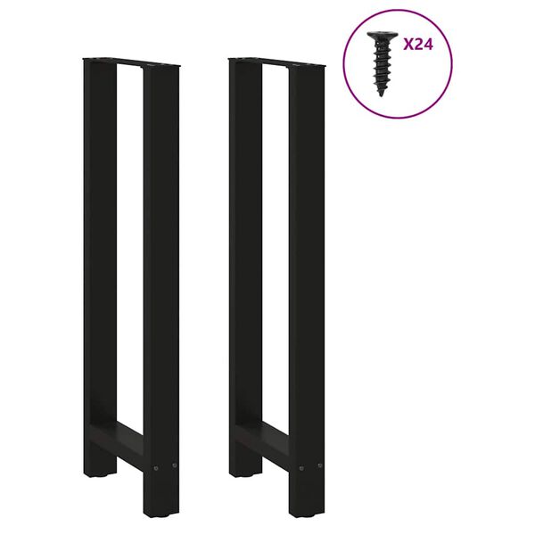 vidaXL Bar Table Legs Black 2 pcs 50x(110-111) cm Steel