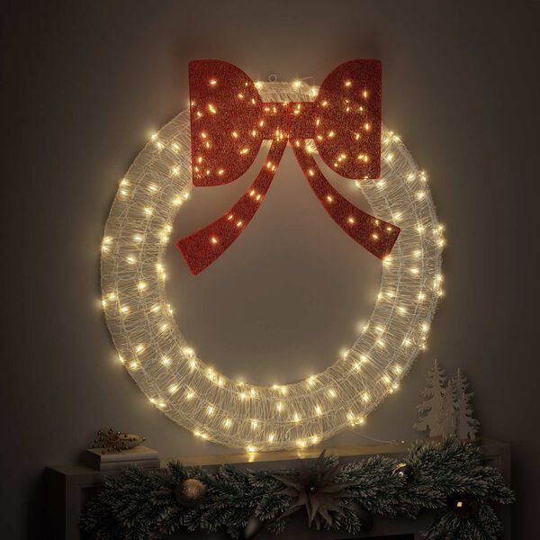 vidaXL Wreath with 150 LEDs Warm white 120 cm Acrylic
