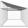 vidaXL Dog Cage with Roof and Door Grey 10x2x2 m Galvanised Steel