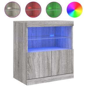 vidaXL Sideboard with LED Lights Grey Sonoma 60x37x67 cm