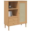 vidaXL Highboard SENJA Rattan Look Brown 90x40x112 cm Solid Wood Pine