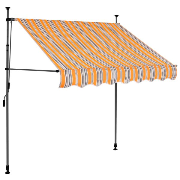 vidaXL Manual Retractable Awning with LED 200 cm Yellow and Blue
