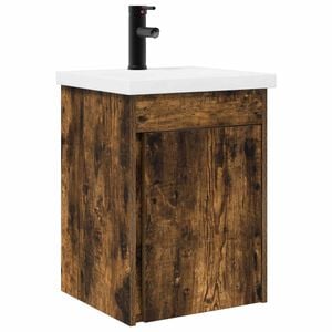 vidaXL Bathroom Vanity Unit with Tap Smoked Oak 42 x 40 x 74.5 cm