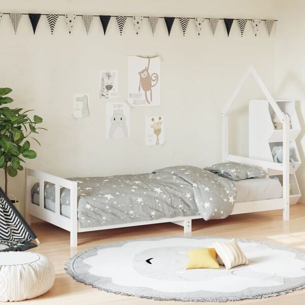 vidaXL Kids Bed Frame White 90x190 cm Solid Wood Pine