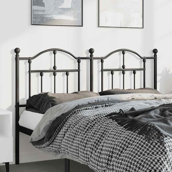 vidaXL Metal Replace Headboard Black 135 cm