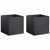 vidaXL Garden Planter 2 pcs Black 35 x 35 x 35 cm Cold-rolled Steel