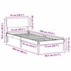 vidaXL Bed frame Brown and light grey 75 x 190 cm Solid pine wood