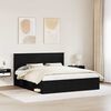 vidaXL Bed Frame with Headboard Black 200 x 200 cm Solid Pine Wood