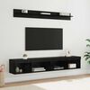 vidaXL TV Wall Cabinet Set with LED 5 pcs Black Oak Engineered Wood