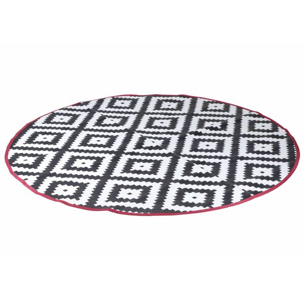 Bo-Camp Outdoor Rug Chill mat Falconwood 2 m Round Black and White