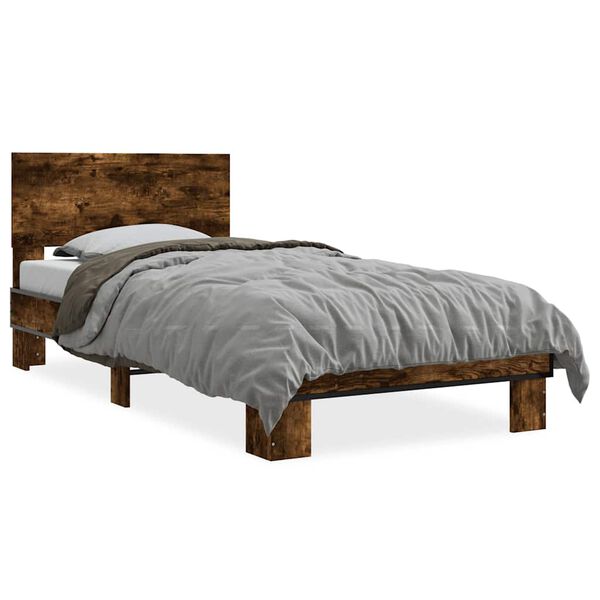 vidaXL Bed Frame without Mattress Smoked Oak 90x200 cm