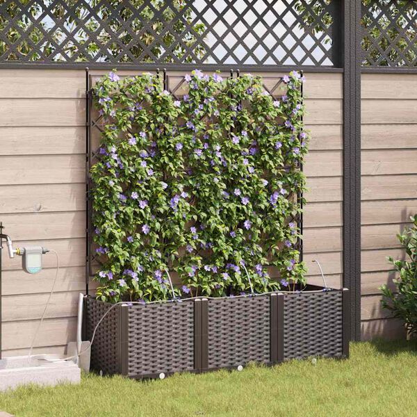 vidaXL Garden Planter 3 pcs Brown Steel