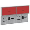 vidaXL Tool Cabinet and Pegboard Set 6 pcs Red 200 x 20 x 115 cm Steel